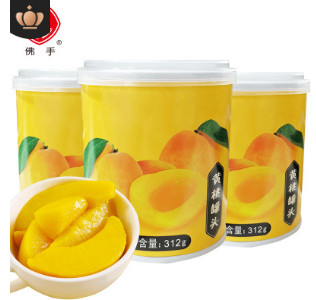 佛手黄桃糖水罐头312克*6罐新鲜黄桃水果罐头砀山特产整箱零食