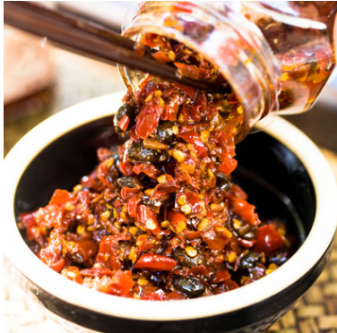 嗳也油辣椒拌豆鼓酱260克妈妈的乡里味道农家自制下饭菜瓶装酒店