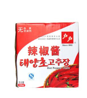 户户辣椒酱14kg 韩国石锅拌饭甜辣酱辣炒年糕酱火锅调料韩式辣酱
