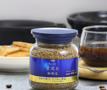 日本进口AGF blendy/maxim马克西姆速溶醇香无糖纯黑咖啡粉80g
