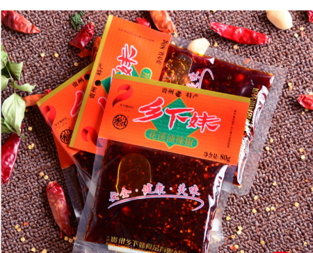 【厂家直销】乡下妹花溪油辣椒80g贵州本地辣酱拌饭拌面拌粉酱