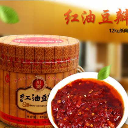 四川川龙豆瓣酱红油豆瓣郫县工艺辣椒酱12kg纸筒 厂家批发