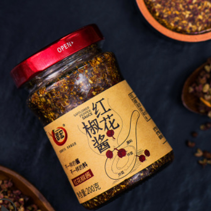 翠宏红花椒酱200g四川凉拌菜小面麻香红花椒油家用餐饮调味油批发