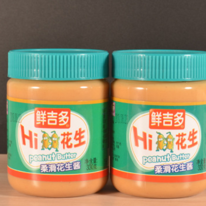 厂家直销鲜吉多柔滑花生酱330克*12瓶餐饮调味酱超市餐饮批发专供