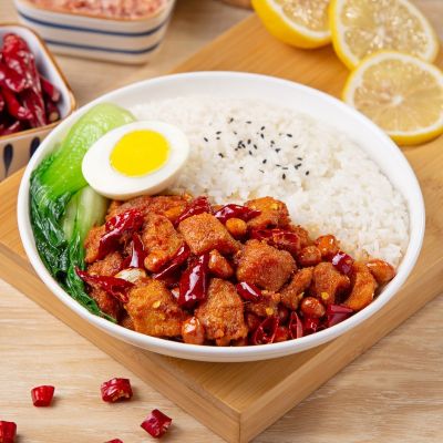 新美香冷冻速食半成品菜梁山辣子鸡盖浇饭速食包快餐料理包商用