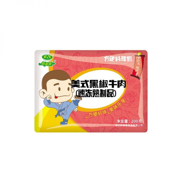 新美香料理包商用美式黑椒牛肉200g速食半成品快餐盖浇饭调理包