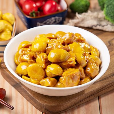 新美香快餐半成品板栗鸡200g中餐小碗菜盖浇饭商用外卖料理包批发