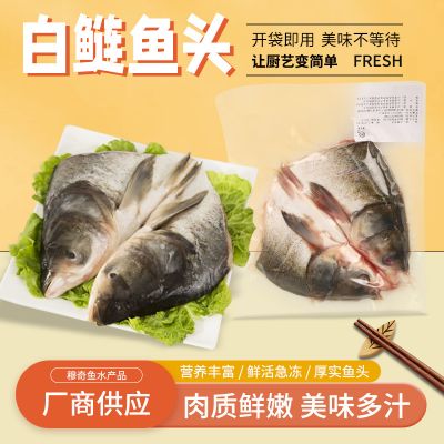 新鲜速冻白鲢鱼头酸菜鱼预制半成品食材工厂直发鲜切白鲢鱼头批发